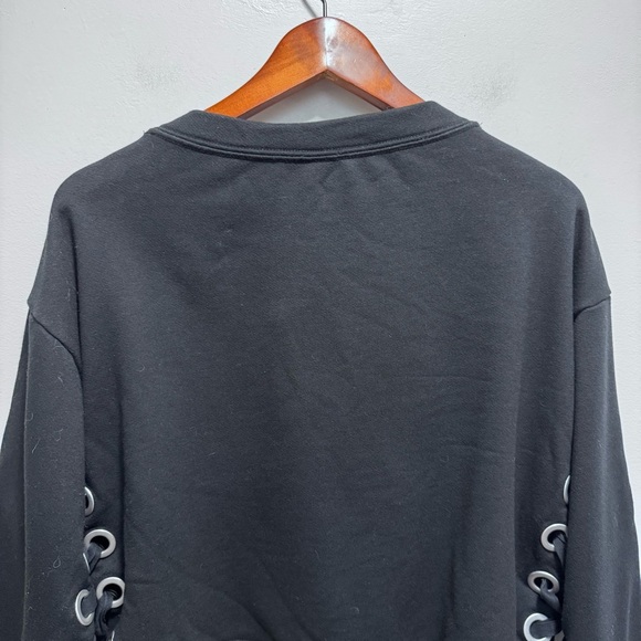 Alo Yoga Suspension Lace-up Cropped Pullover Sweater, Black, Size Medium - Picture 9 of 13